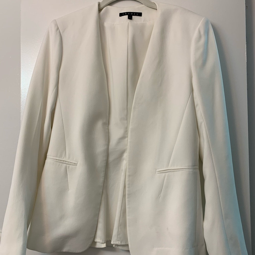 Theory white blazer